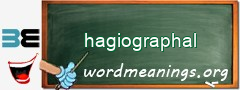 WordMeaning blackboard for hagiographal
